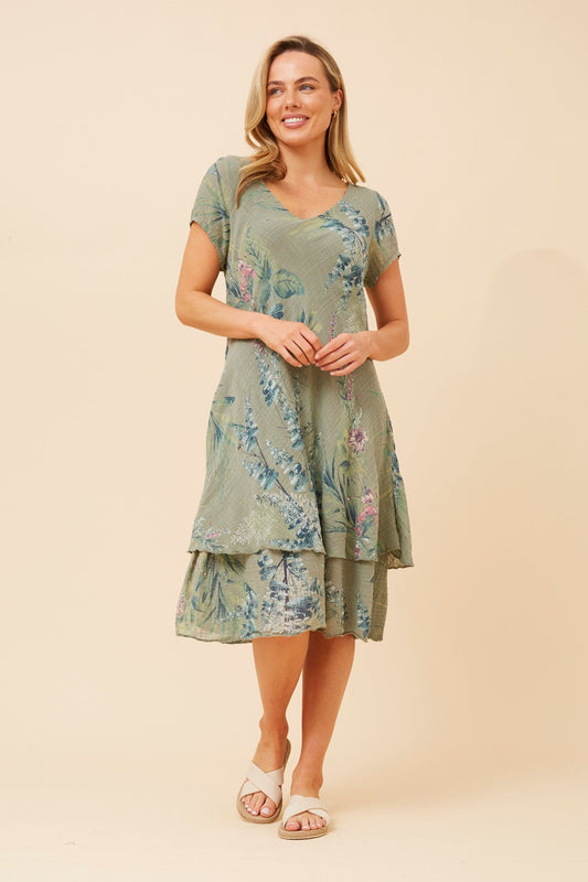 ELECTRA BOTANICAL PRINT DRESS (Cream)