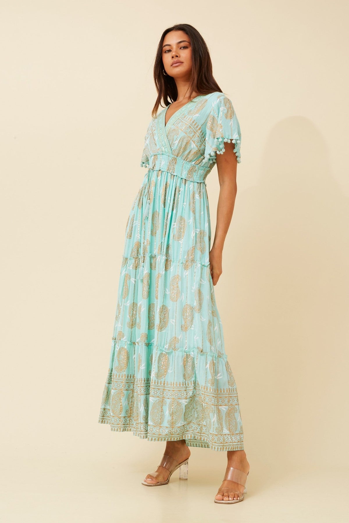NERITA BOHO MAXI DRESS (Aqua)