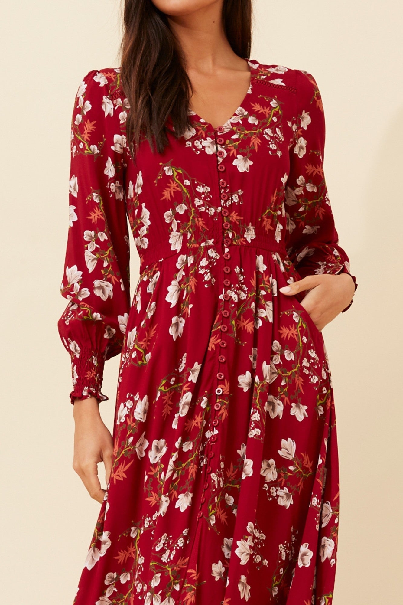 MARRAKECH FLORAL MAXI DRESS (Navy)