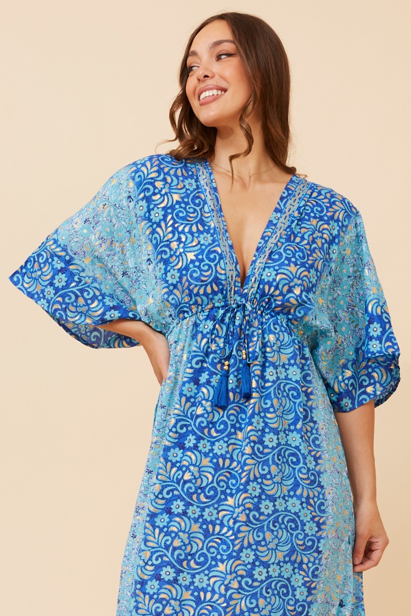 CHANDRA FLORAL MAXI DRESS (Blue)