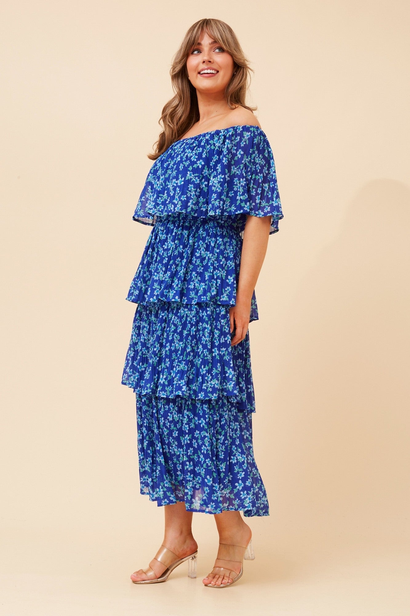 SAMARA FLORAL TIERED DRESS (Blue)