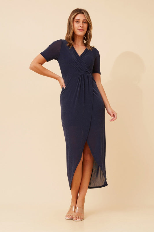 FOSCA CROSSOVER MAXI DRESS (Navy)