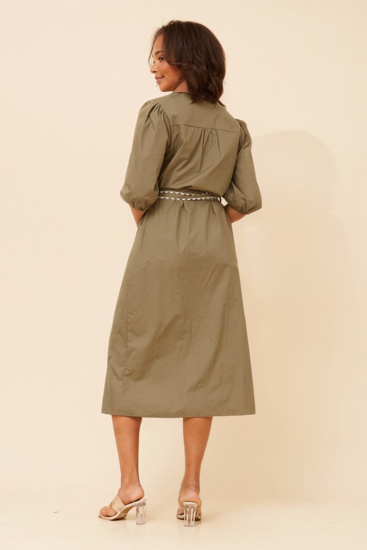 Caroline Morgan Australia MAURA RIC RAC MIDI DRESS (Sage)