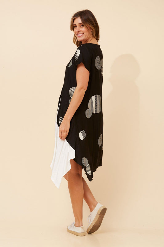 SUSANNA POLKA DOT PRINT DRESS (Black)