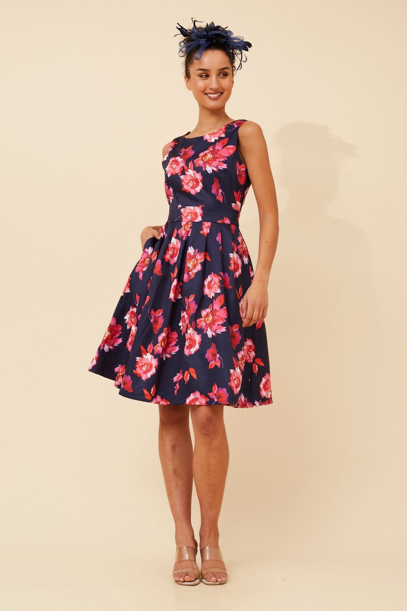 GINGER FLORAL DRESS (Navy)
