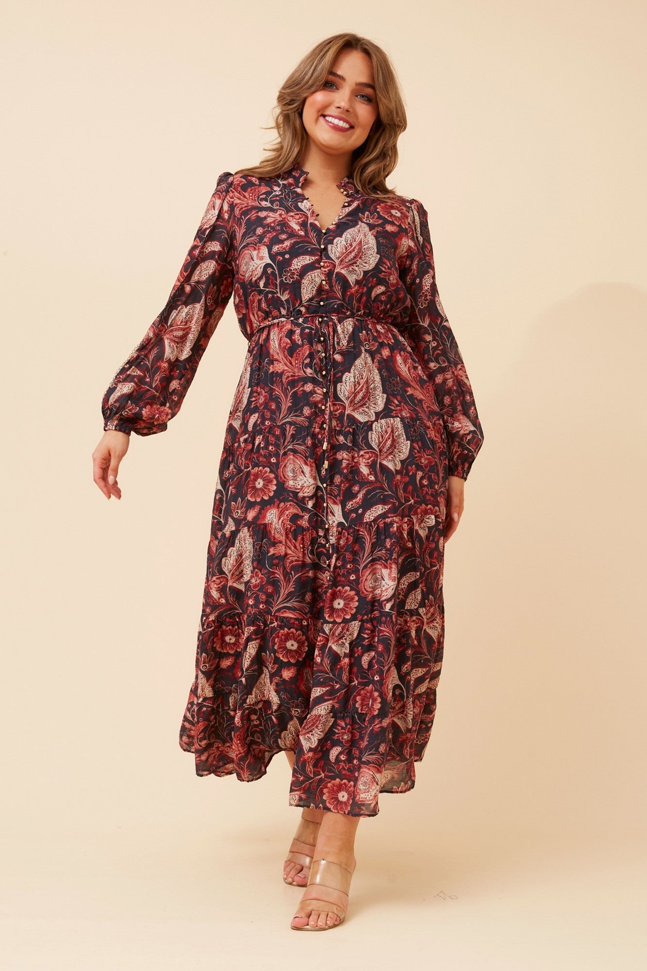 BRONYA PAISLEY PRINT MAXI DRESS (Multi Navy)