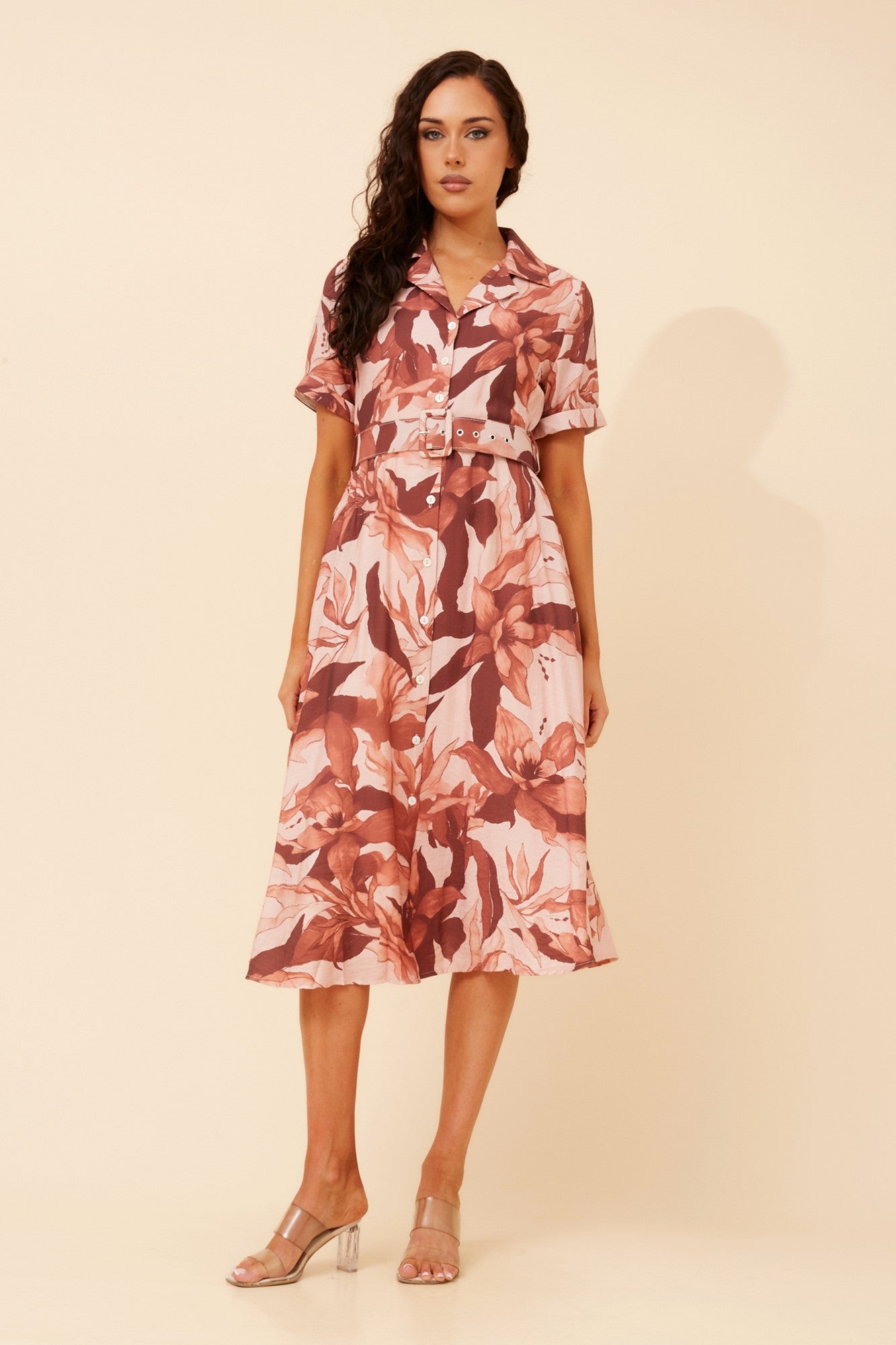 ALANIA FLORAL MIDI DRESS (Rosewood)
