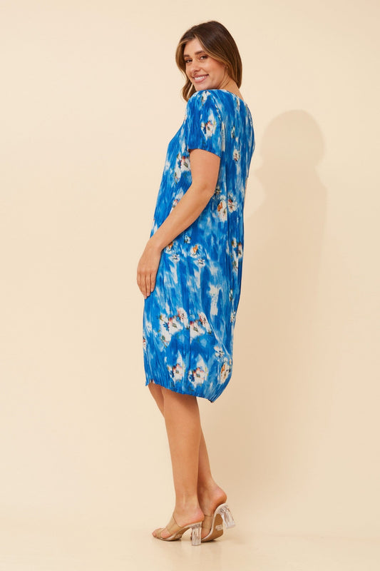 BERNIE FLORAL MIDI DRESS (Blue)
