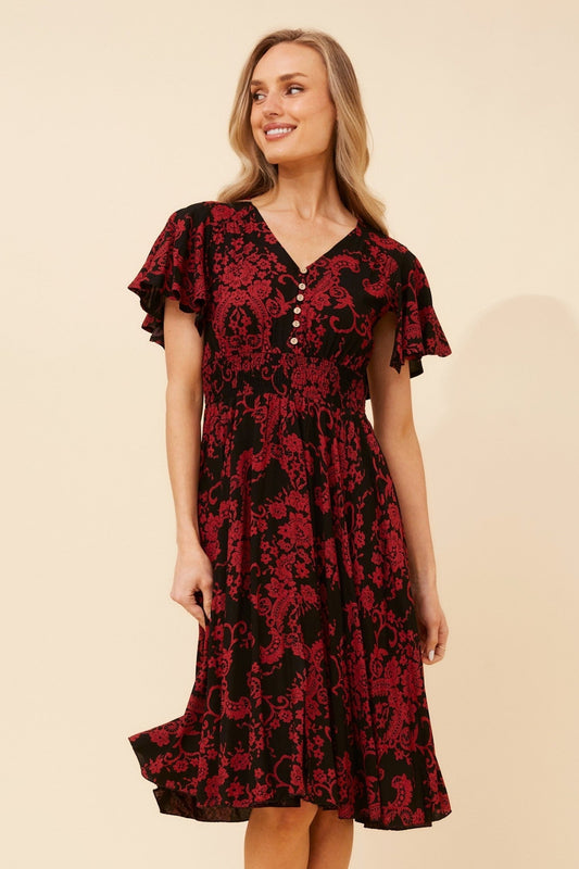 SANDY FLORAL DRESS (Navy)