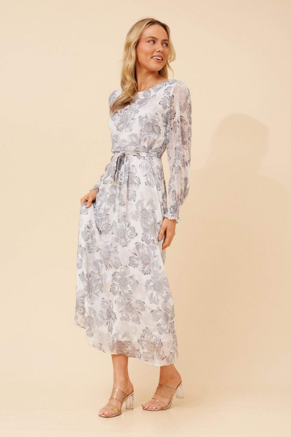 PRISCILLA FLORAL MAXI DRESS (Multi Blue)