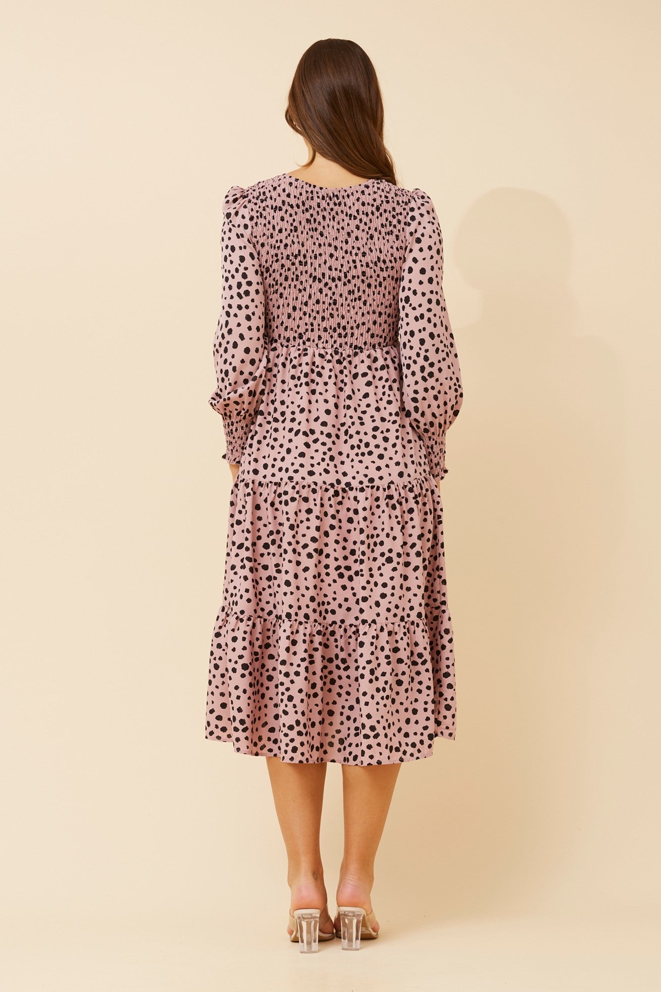SHERRY ANIMAL PRINT MIDI DRESS (Sage)