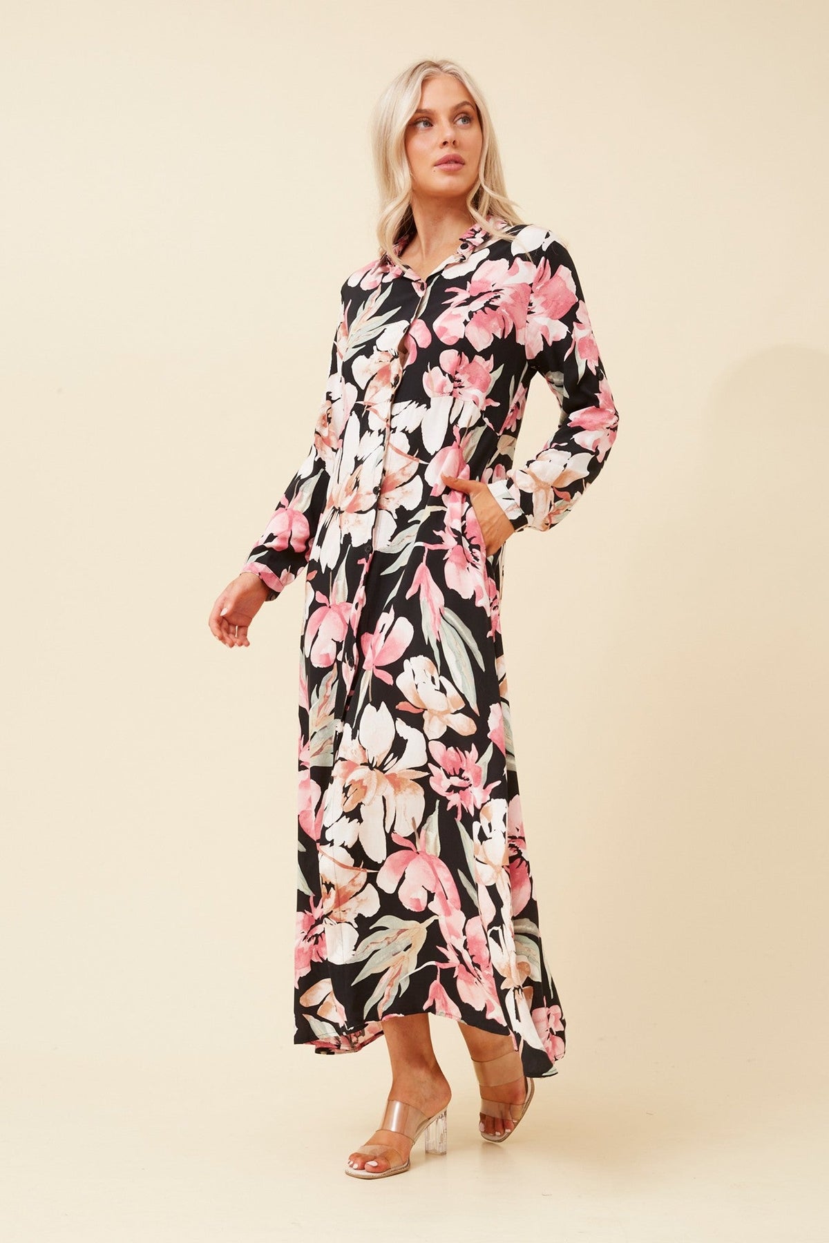 ADLER FLORAL MAXI DRESS (Multi Black)