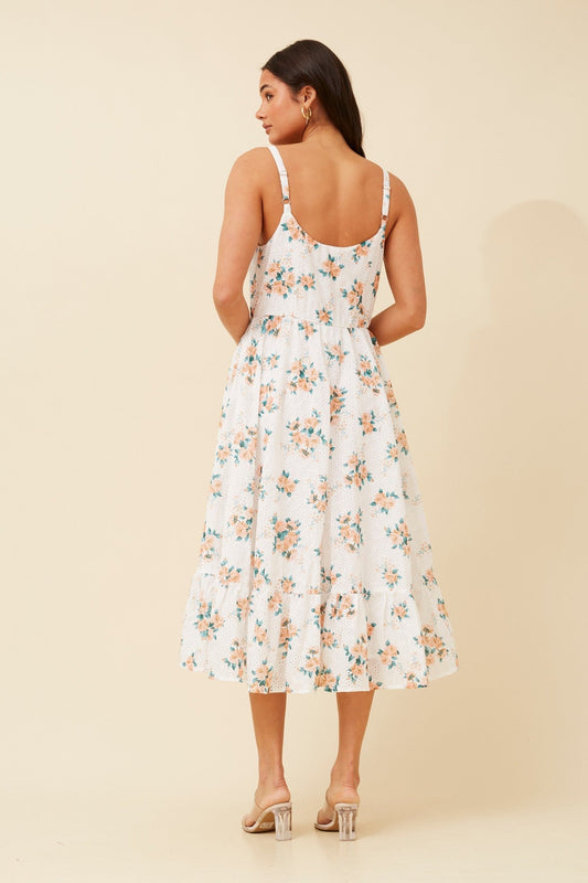AMAR FLORAL MIDI DRESS (Multi White)