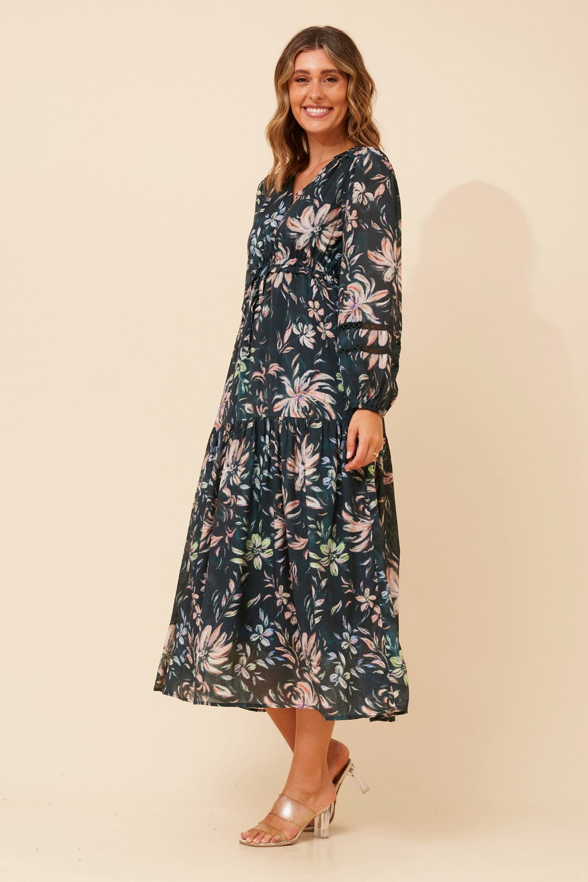 CRYSTELLE FLORAL MAXI DRESS (Emerald)