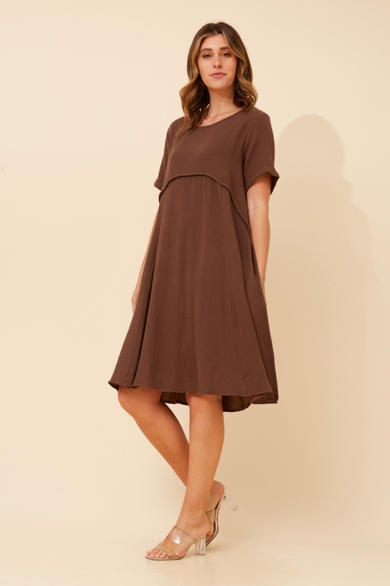DREE SOLID MIDI DRESS (Coffee)