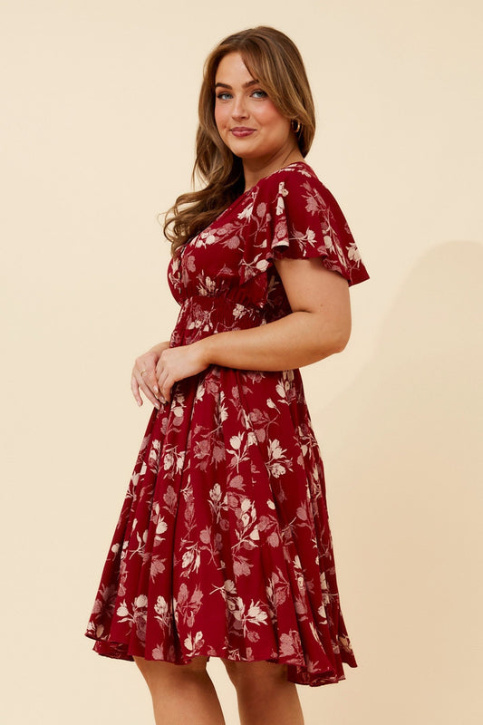 Caroline Morgan Australia SANDY FLORAL DRESS (Red)