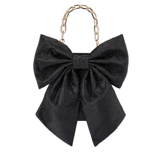 Olga Berg DREW Crystal Bow Bag (Black)