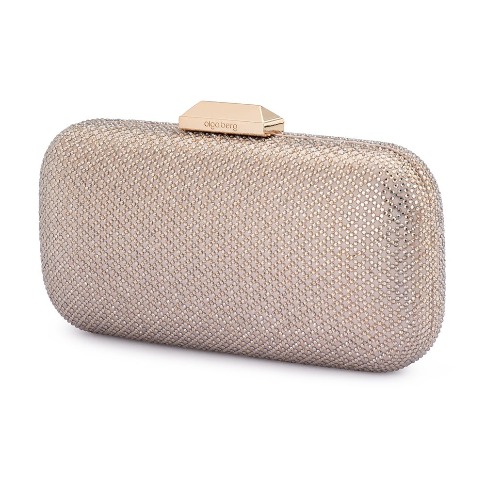 Olga Berg EDIE Crystal Clutch (Champagne)