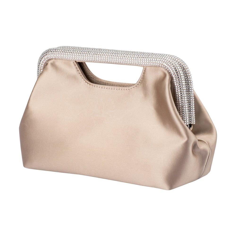 Olga Berg ELEANOR Crystal Handle Bag (Natural)