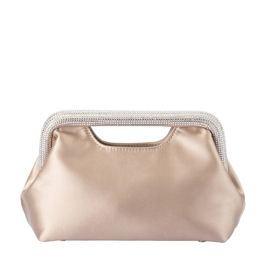 Olga Berg ELEANOR Crystal Handle Bag (Natural)
