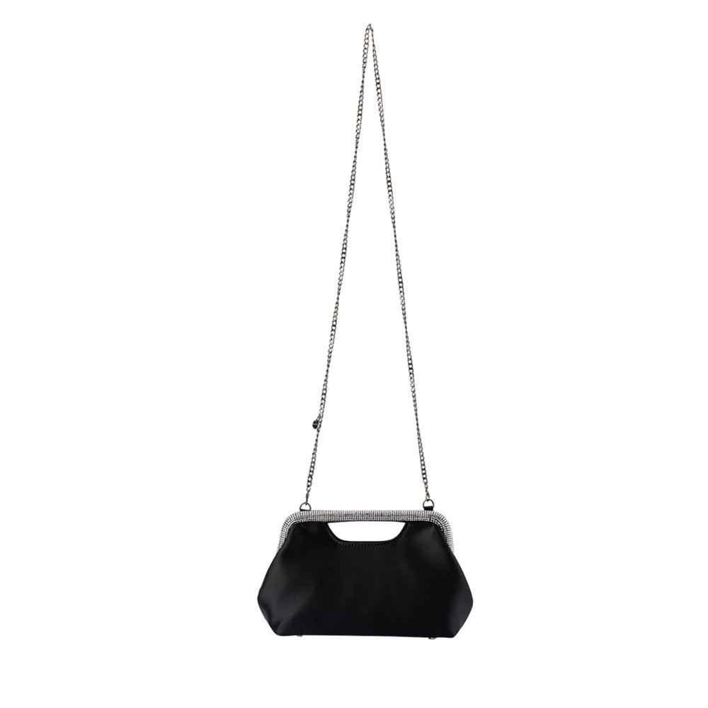 Olga Berg ELEANOR Crystal Handle Bag (Black)