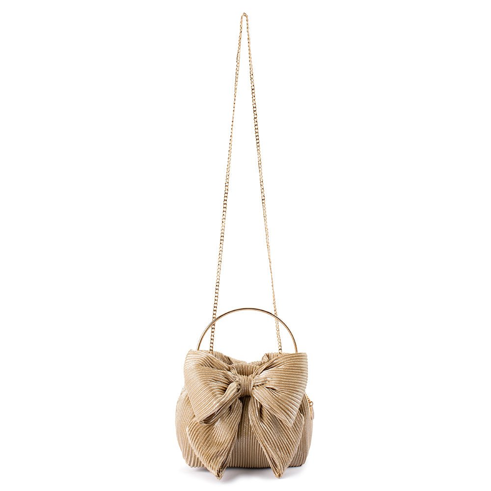 Olga Berg ELISE Pleated Top Handle (Champagne)