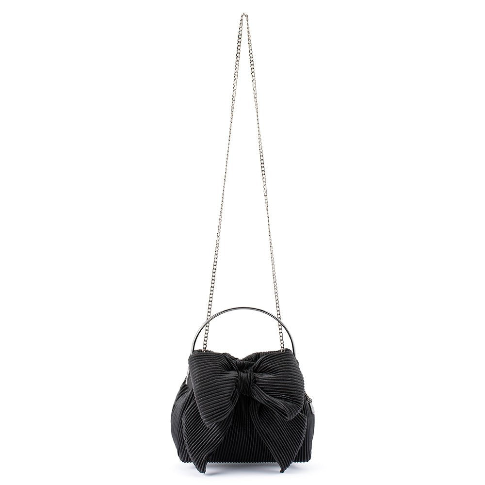 Olga Berg ELISE Pleated Top Handle (Black)