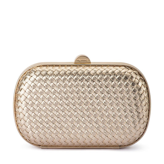 Olga Berg ELLA Woven Clutch (Gold)