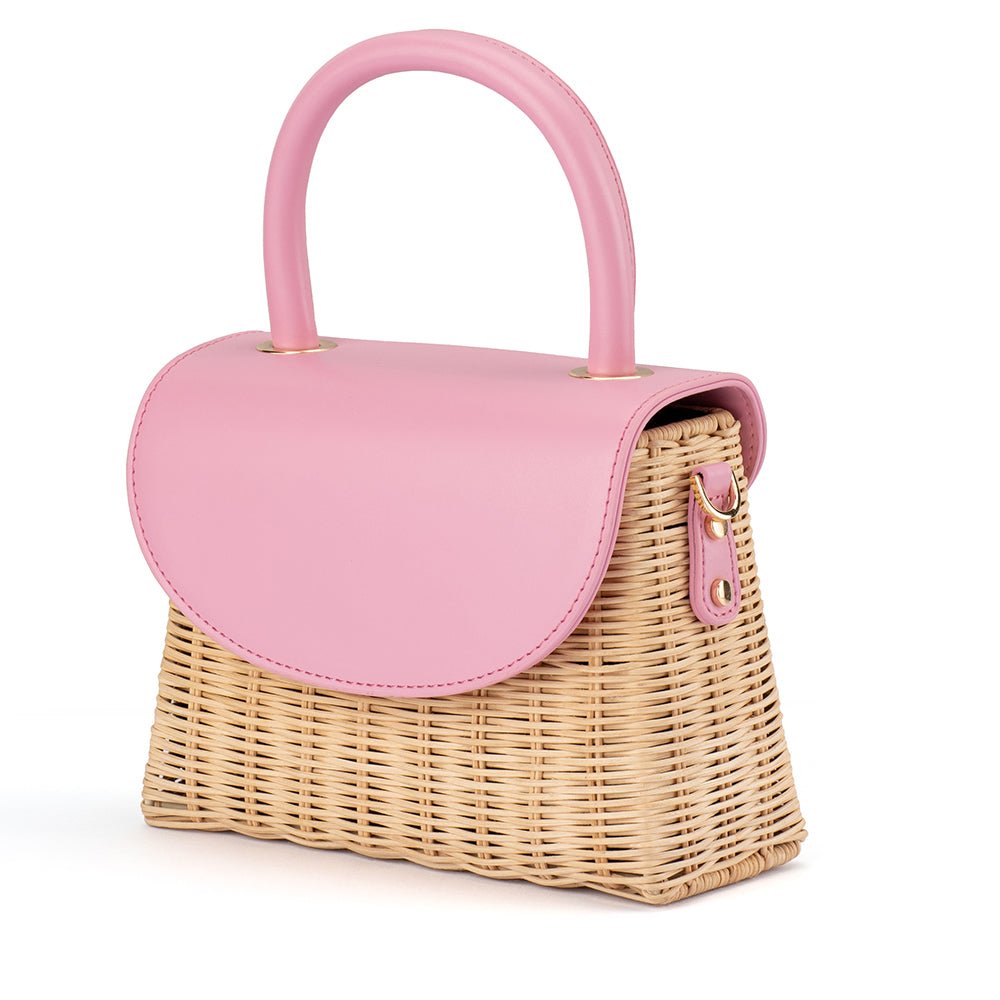 Olga Berg ELLE Wicker Top Handle (Pink)