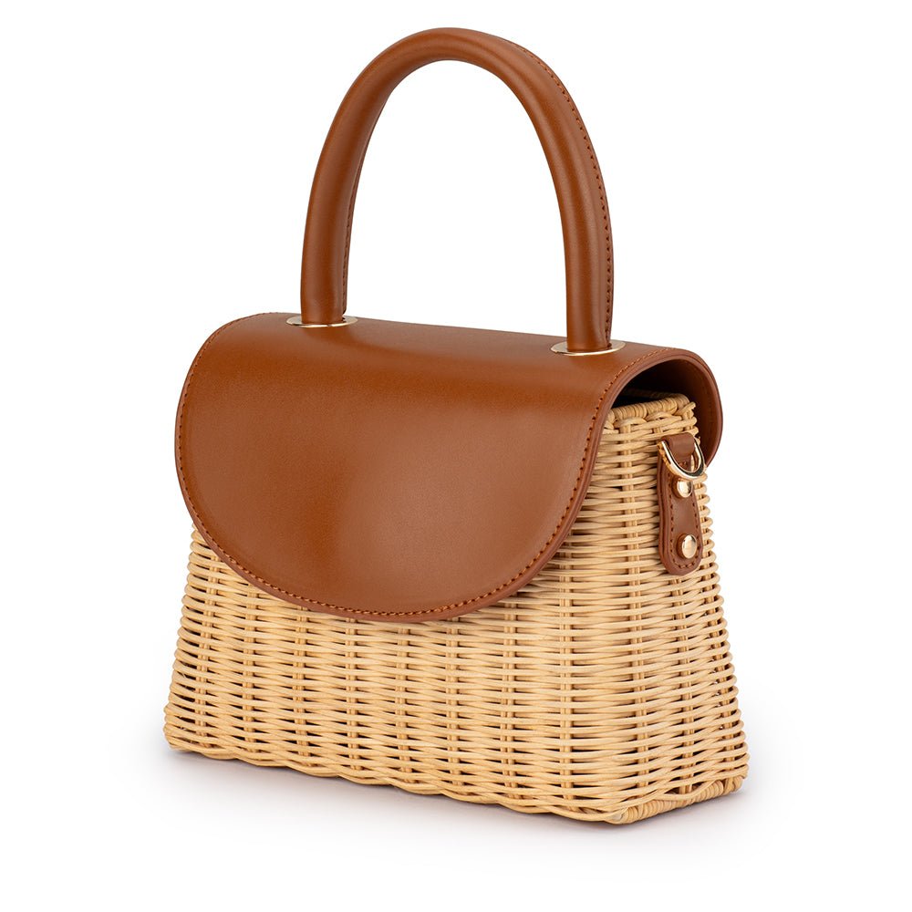 Olga Berg ELLE Wicker Top Handle (Tan)