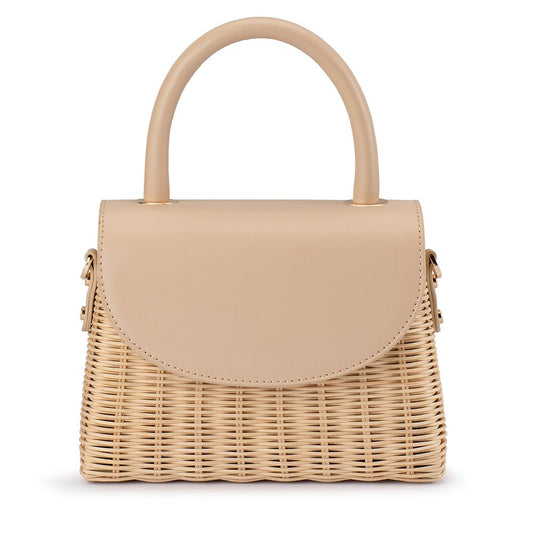 Olga Berg ELLE Wicker Top Handle (Natural)