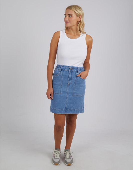 Atlas Denim Skirt - (Blue)