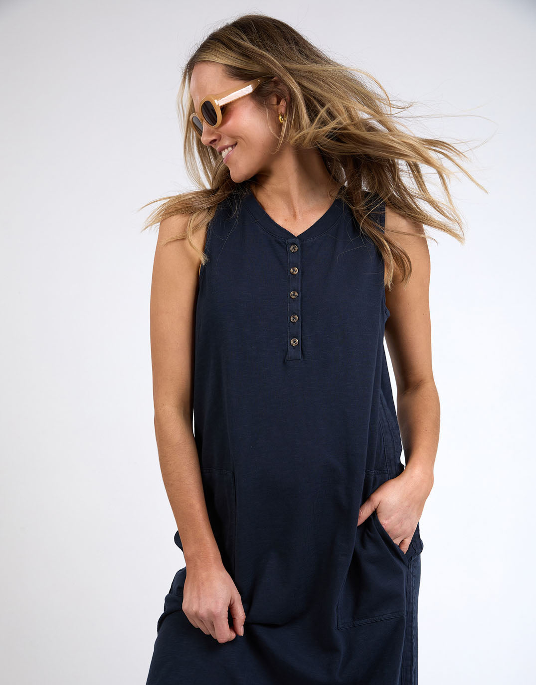 Elysian Dress - (Navy)