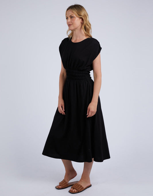 Nelle Midi Dress - (Black)