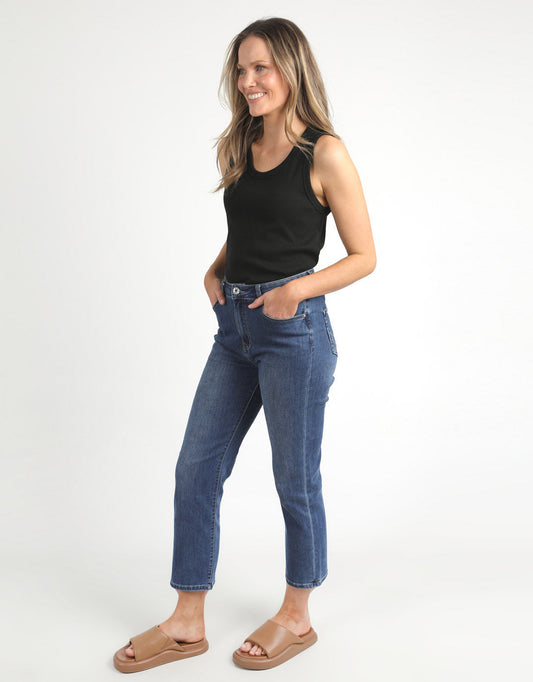 Rib Crew Tank - (Black)