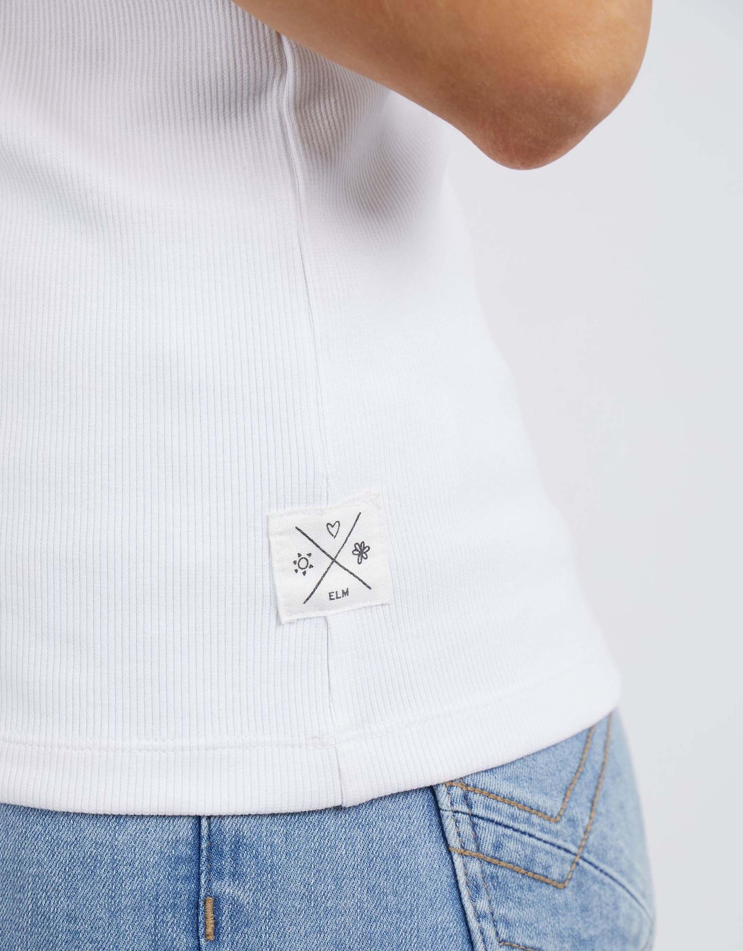 Elm Rib Crew Tank (White)