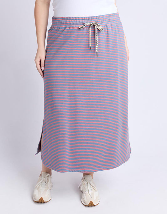 Travel Skirt - (Blue Shadow & Sugar Coral Stripe)