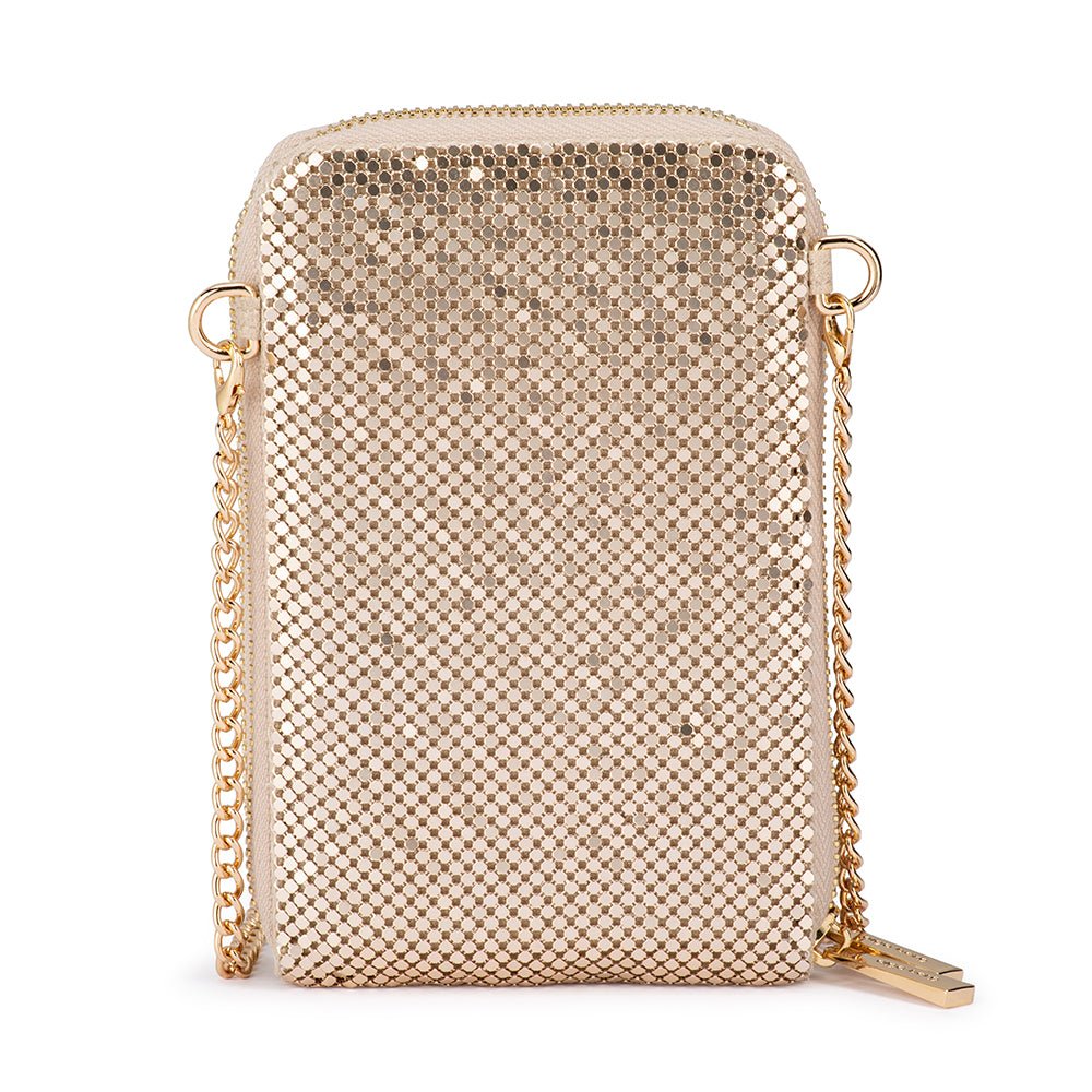 Olga Berg ELTON Mesh Cross Body Bag (Gold)