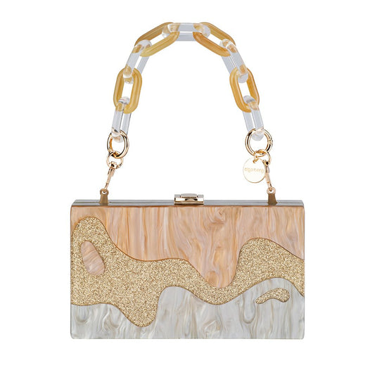 Olga Berg ERIKA Acrylic Wave Bag (Natural)