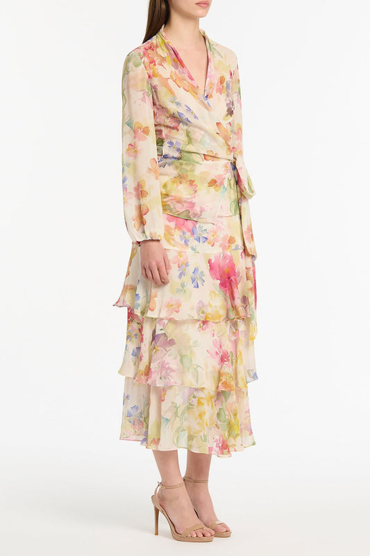 Carla Zampatti Etherea Bloom Wrap Top (Multi-Colour)