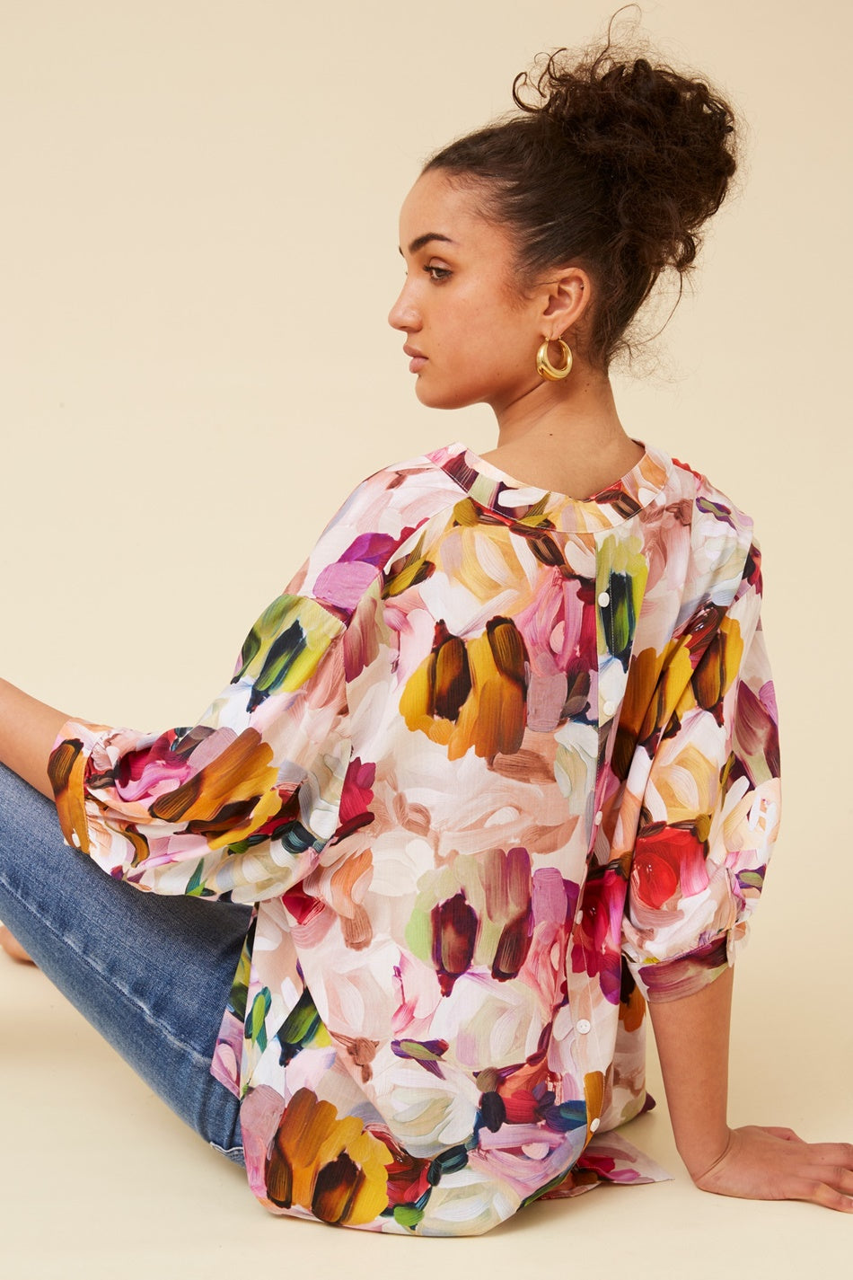 Caroline Morgan Australia BELINA ABSTRACT PRINT SHIRT (Multi)