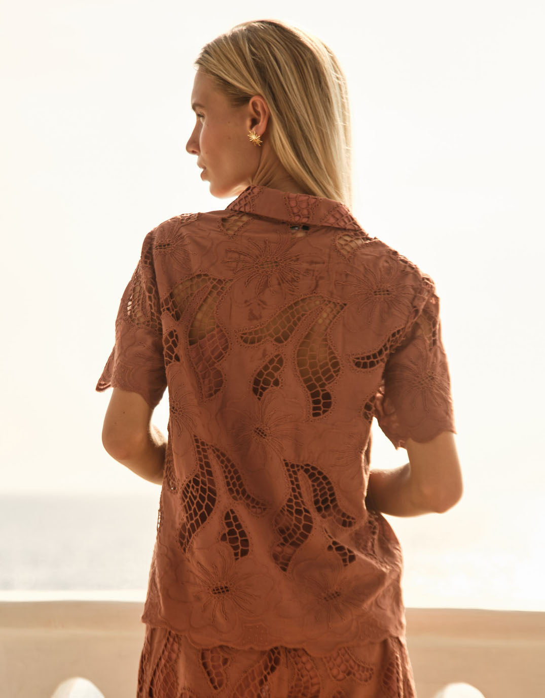 Fate and Becker Colette Lace Shirt (Red Clay)