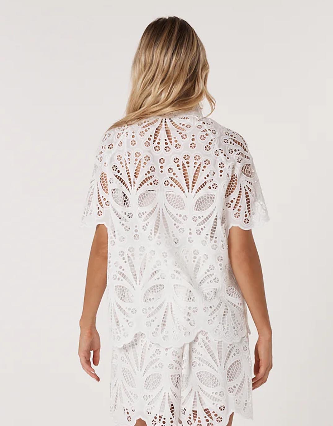 Fate and Becker Elara Broderie Blouse (Ivory)
