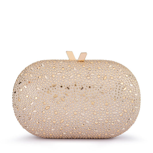 Olga Berg FAYE Oval Clutch (Gold)