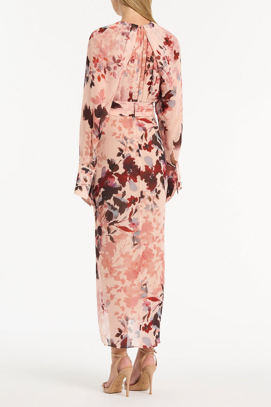 Carla Zampatti Fiori Eterea Georgette Waterfall Dress (Multi)
