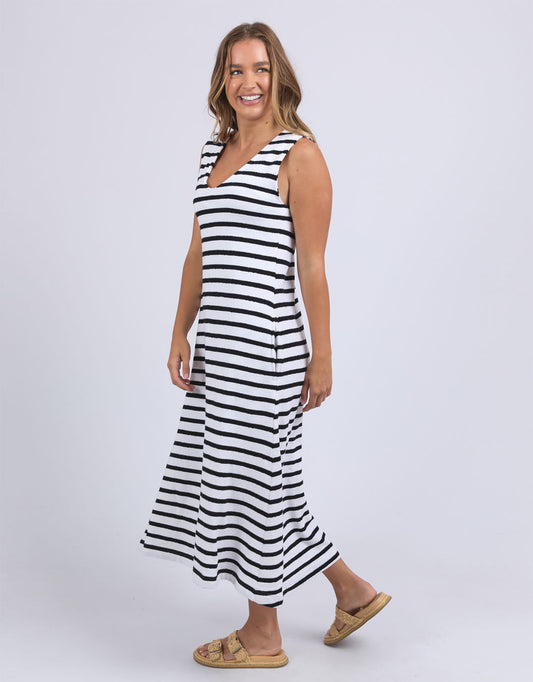 Aspen Stripe Dress - (White)