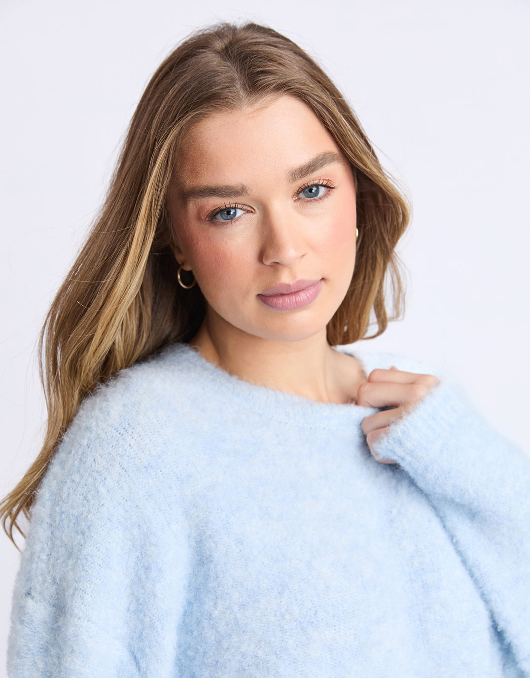 Foxwood Flint Knit Crew (Ice Blue)