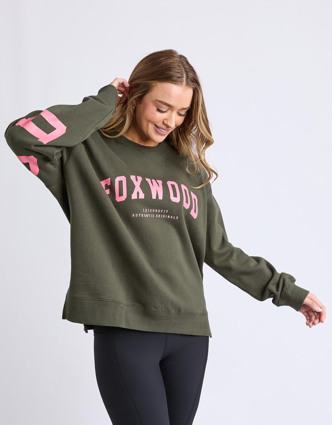 Foxwood Interval Crew (Dark Khaki / Coral)