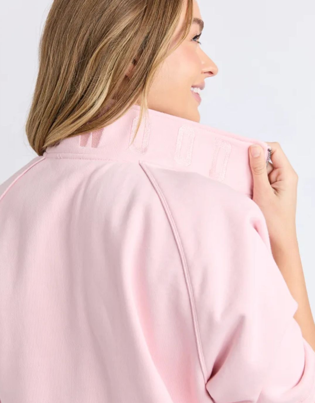 Foxwood Piped Crew Solid (Pale Pink)