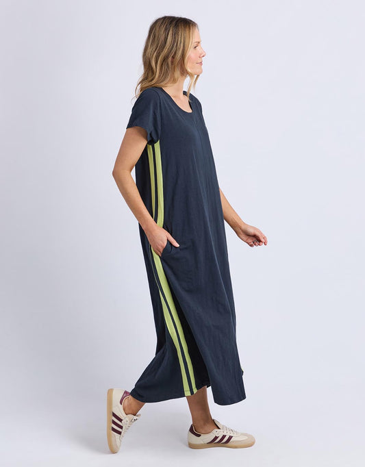 Recovery Dress - (Navy & Neon Lemon)